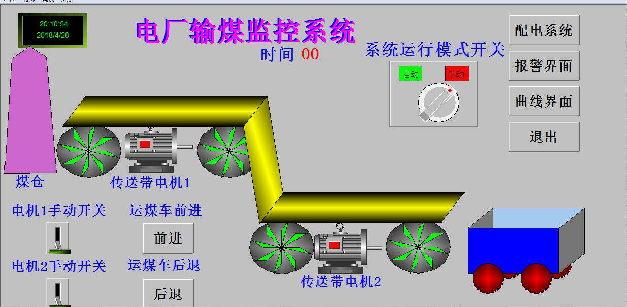 电厂输煤组态王6.53仿真程序代做博图组态工控自动化伺服变频器图片