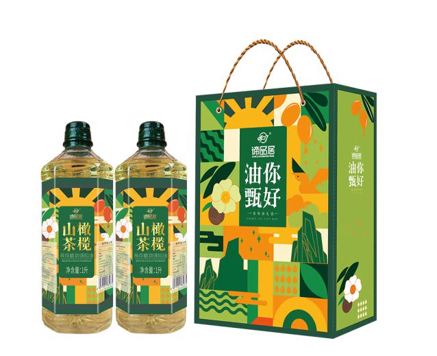 谛品居山茶橄榄油1L*2瓶礼盒