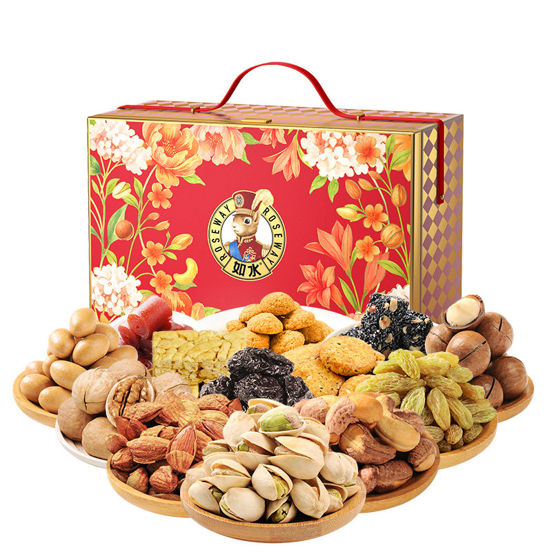 如水坚果花团锦簇礼盒2176g