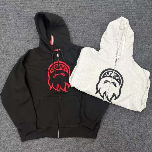 现货 SUPERME 26SS SATIN APPLIQUE HOODED 小火人连帽卫衣帽衫