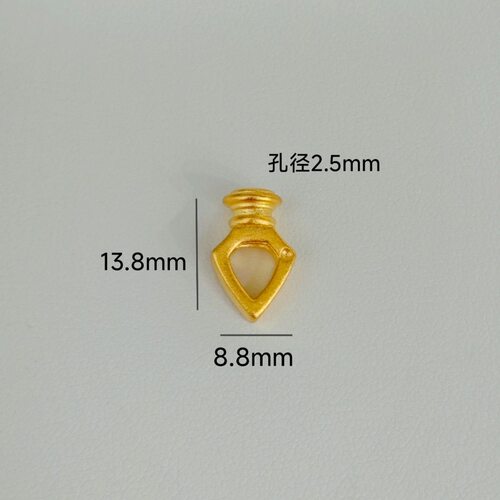 古法24K黄金色祥云三角箭弟子珠