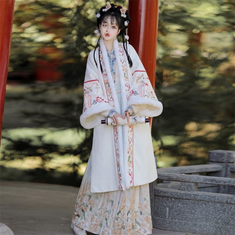 原创西洲曲冬款宋制汉服女对襟重工刺绣长袄交领百褶日常加绒套装,女装/女士精品,汉服上装,淘宝优惠券,粉丝福利购,淘宝优惠卷