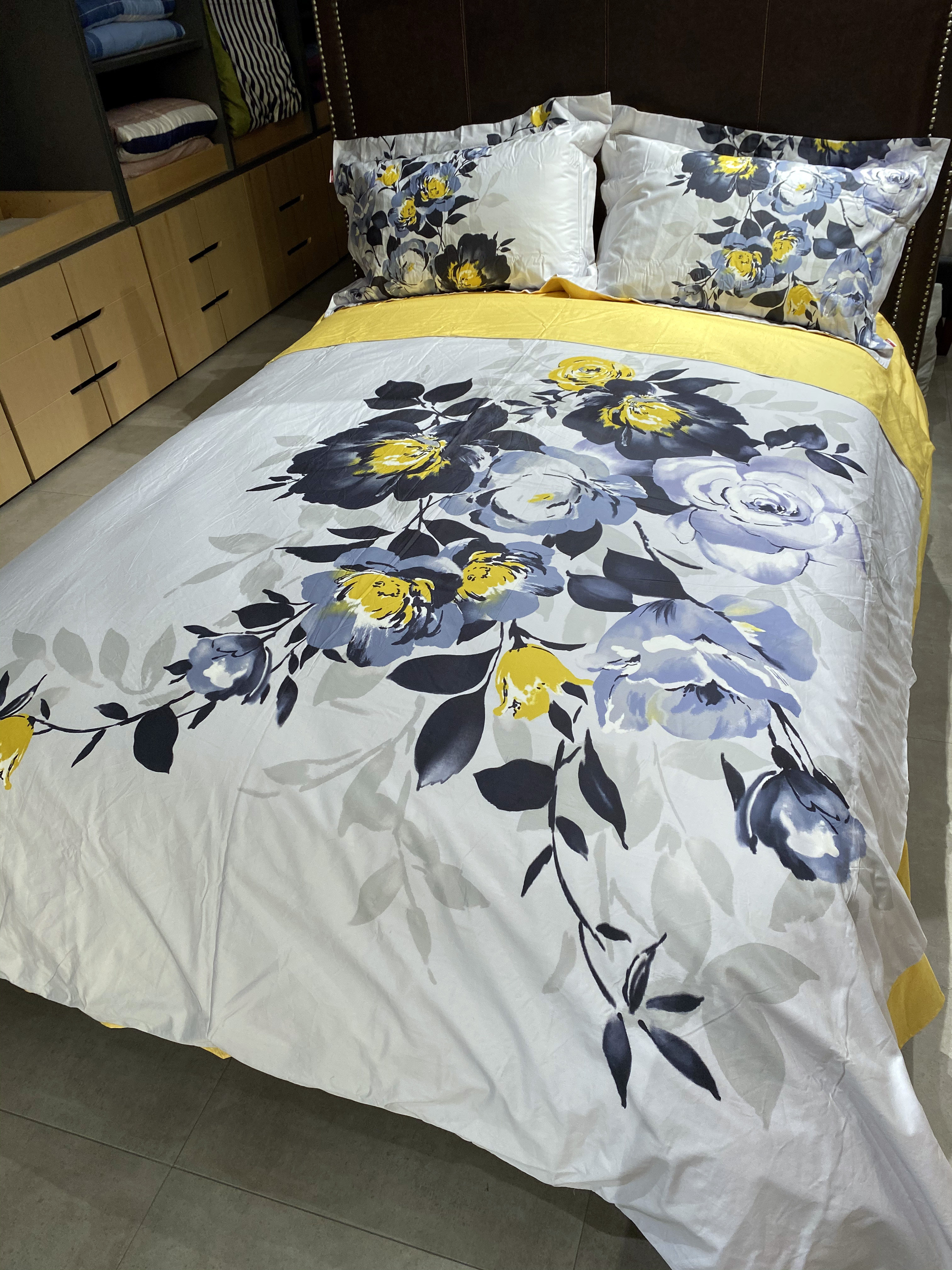 多喜爱专柜正品新中式水墨风长绒棉印花床单款四件套浅墨特价