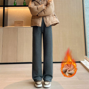 秋冬加长高个子外穿棉裤 加绒裤 2025新款 加厚羊羔绒直筒裤 子女冬季