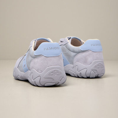 春季爆款蓝色运动休闲阿甘鞋女款通勤百搭舒适超火平底系带德训鞋