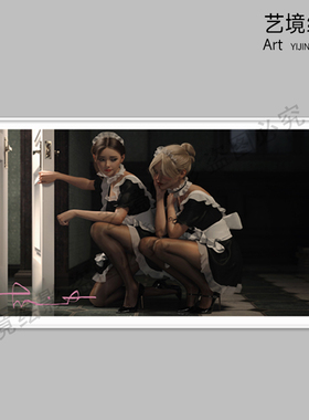 艺境绘影 I Loull-Aroull【Creak】丝袜女仆版画餐厅女网红装饰画