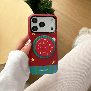 可爱圣诞风苹果17promax手机壳17pro创意17适用iphone16promax磁吸支架16pro红色15pro卡通14pro保护套15防摔