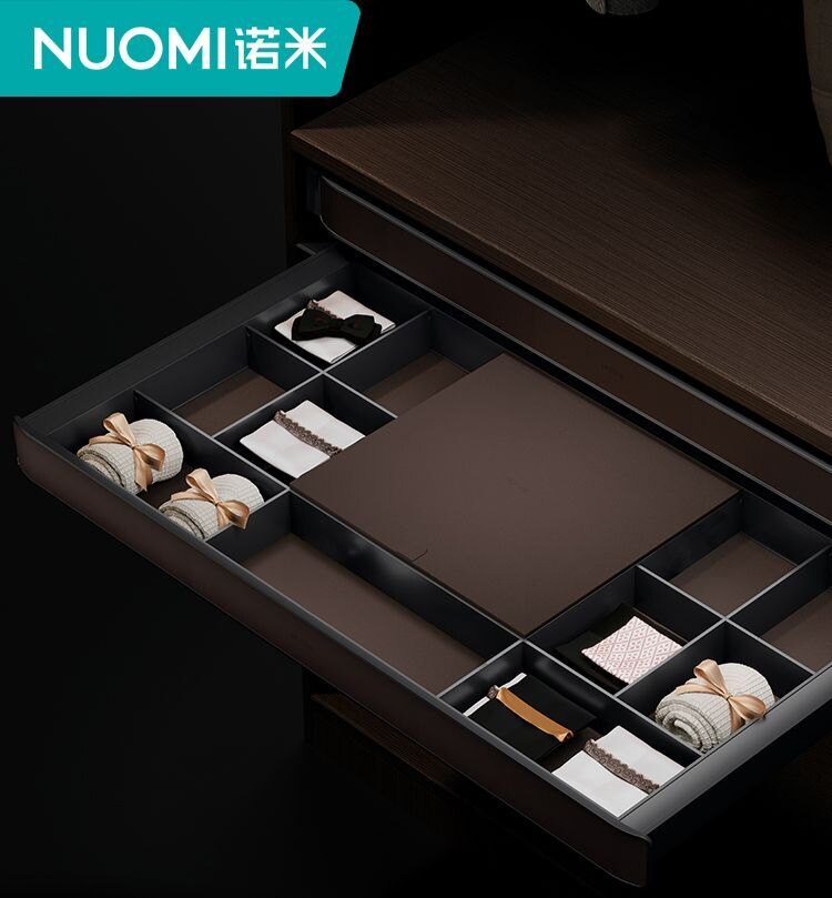 NUOMI诺米赫拉柜内裤架伸缩衣柜西裤架衣帽间阻尼多宝盒收纳拉篮