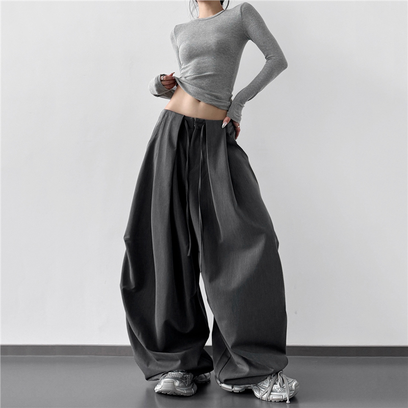 文恭子西装裤女2025秋季新款休闲宽松显瘦小众垂感萝卜阔腿长裤子