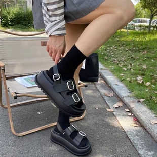 堆堆袜子女夏季薄款优质冰丝冰冰袜夏天配凉鞋洞洞鞋穿的中筒长袜
