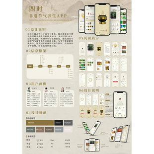 非遗节气养生饮食app界面ui设计高保真原型展板xd源文件含交互