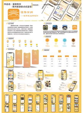 趣味文化旅游app界面原型ui设计展板高保真即时设计源文件含交互