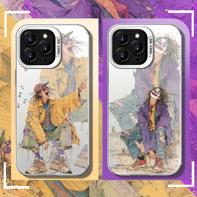 自由小丑适用荣耀100手机壳新款华为90gt高级感magic6全包潮牌80pro彩银se70pro+防摔x50ix40男女款x10/9的套