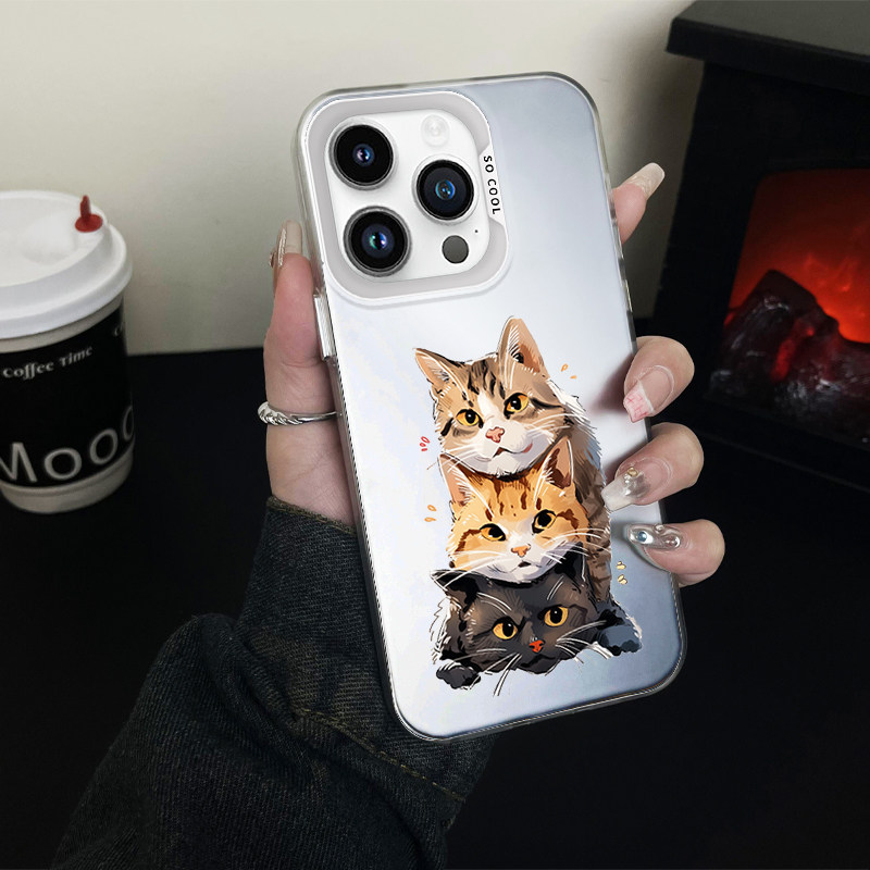 跌跌猫适用苹果14ProMax手机壳iPhone全包imd彩银壳apple硬壳pormaxihpnoeiohone/iphine/iphonr/ipone/proma