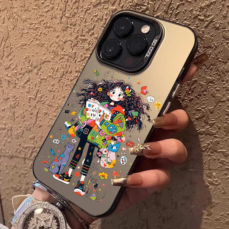 适用苹果15promax手机壳时尚多彩女孩iphone14plus保护套可爱卡通13pm小众原创12小清新11男生xs网红xr爆款x