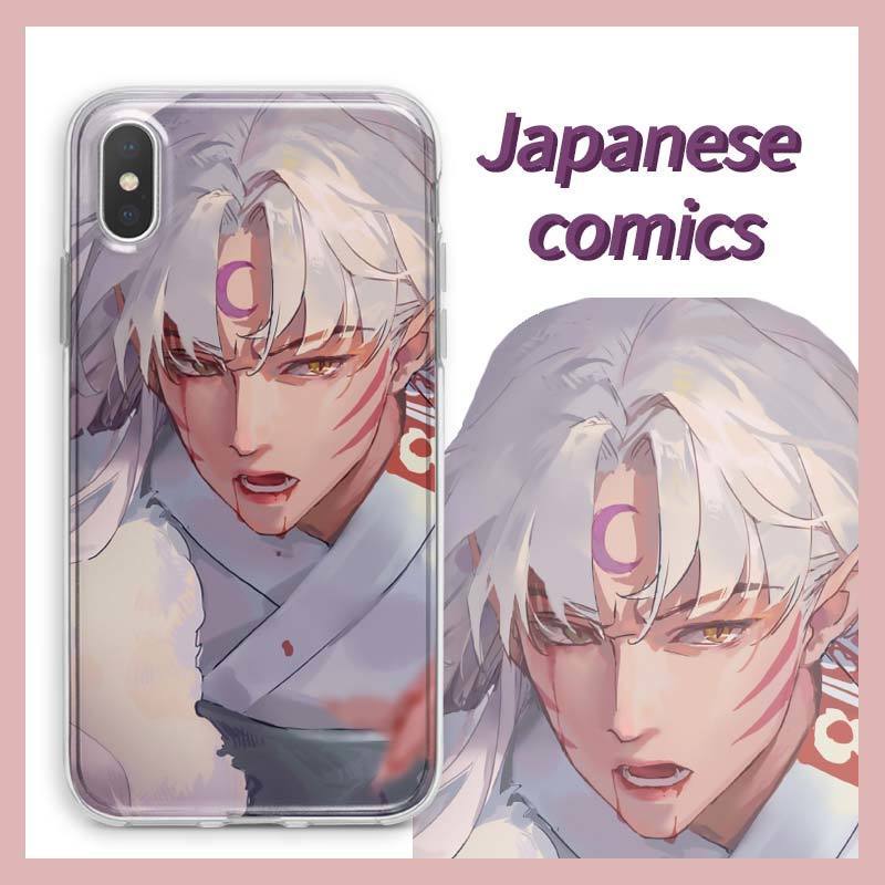 日系动漫犬夜叉杀生丸手机壳适用于苹果15华为nova7硅胶软壳OPPOReno7高颜值VIVOY77小米14荣耀X40红米K60女