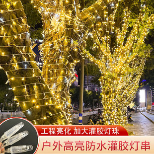 防水超亮灌胶灯串商场景区缠树绕树灯街道亮化注胶加粗灯带星星灯