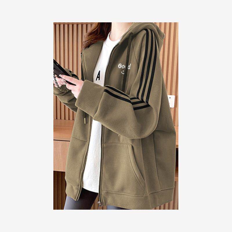 大码薄款纯棉卫衣连帽卫衣春秋季2025笑脸设计感开衫上衣宽松外套