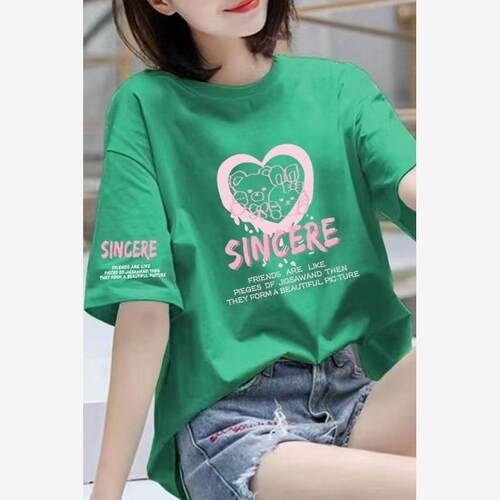 纯棉短袖t恤女2025夏季新