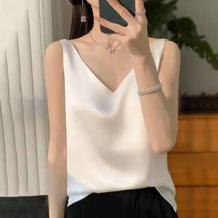 吊带背心女内缎面丝绸打底搭配西装 夏季 外穿上衣冰丝纯色潮流醋酸