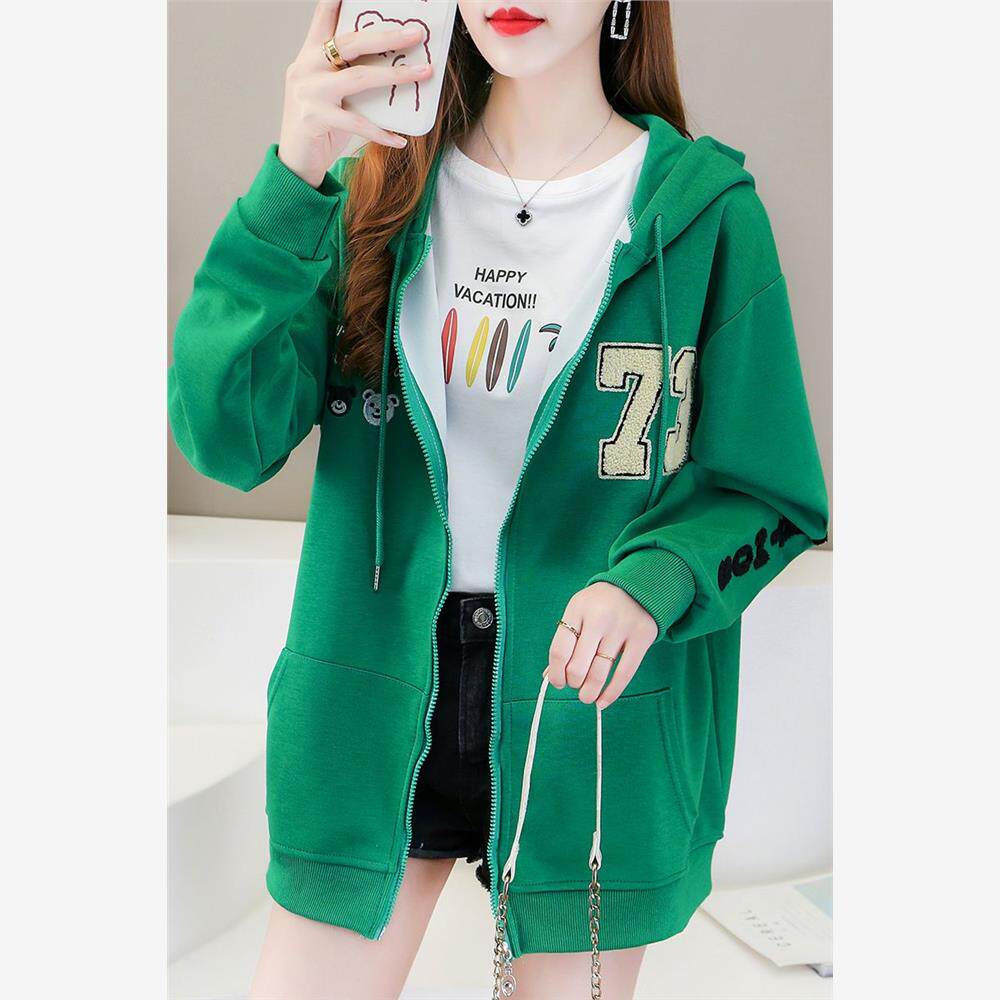 连帽卫衣开衫女减龄外套拉链ins潮2025春秋薄款休闲运动长袖上衣