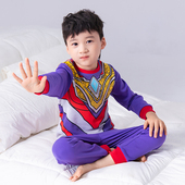 春秋冬保暖衣服家居服男童装 奥特曼儿童睡衣套装 内衣纯棉秋衣秋裤