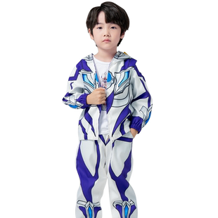 赛罗奥特曼衣服春装男童风衣帅气套装新款外套男孩春秋季儿童装潮