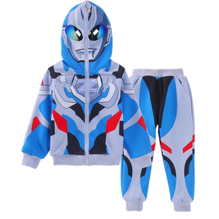 奥特曼衣服儿童春装男童网红套装春秋2026新款潮酷帅洋气时髦童装