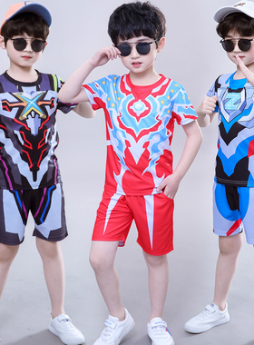 奥特曼衣服夏装男童短袖套装2026年新款男孩夏季速干运动儿童装潮