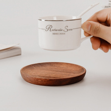 INS咖啡茶杯垫隔热垫实木杯托厨房餐桌垫家用创意木质防烫杯垫