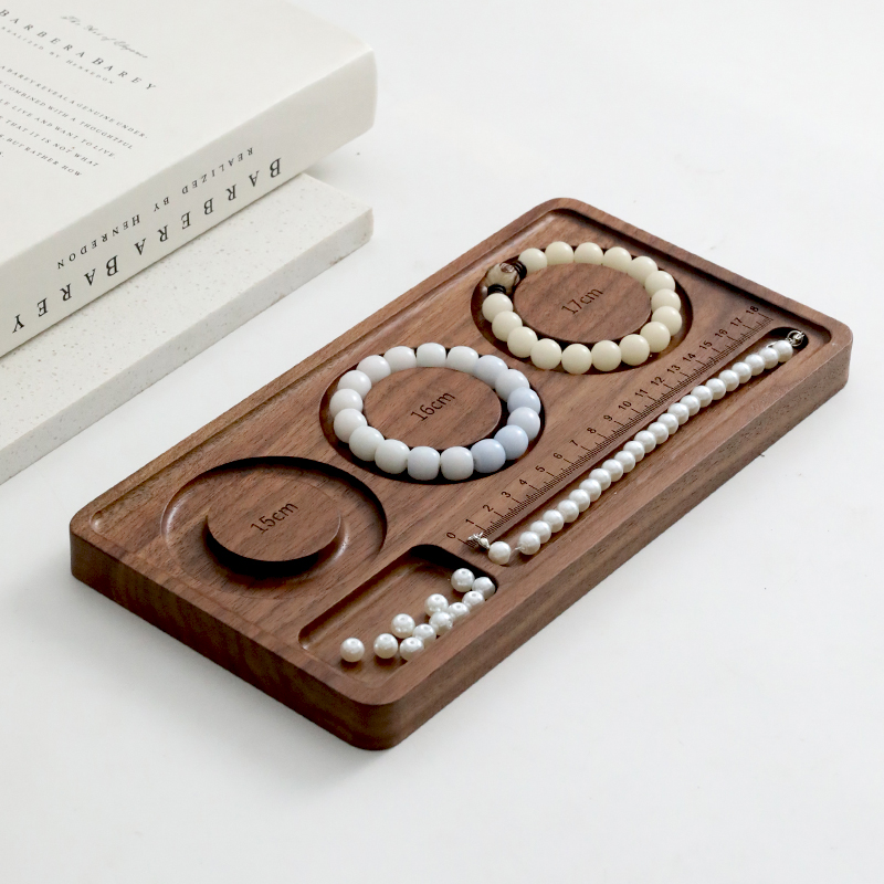 黑胡桃木串珠设计盘手链项链串珠实木托盘散珠子手工穿珠手串diy