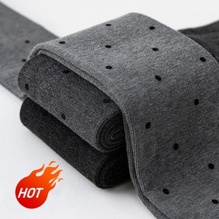 新款 袜春秋冬加绒加厚瘦腿打底光腿神器 灰色厚黑波点小香植绒连裤