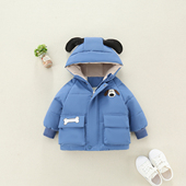 儿童棉衣男童棉服宝宝加绒加厚保暖婴儿棉袄冬装 卡通夹棉1岁童装