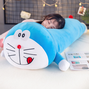 趴款哆啦公仔A梦毛绒玩具叮当猫长条抱枕机器猫夹腿玩偶生日礼物