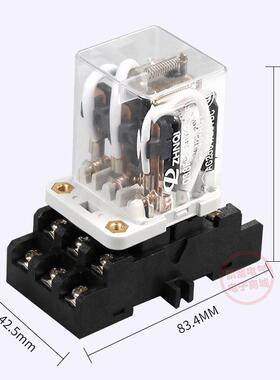 厂家JQ-38F大功率大0电流0AC220V带A中间继电器带底座交流22/DC24