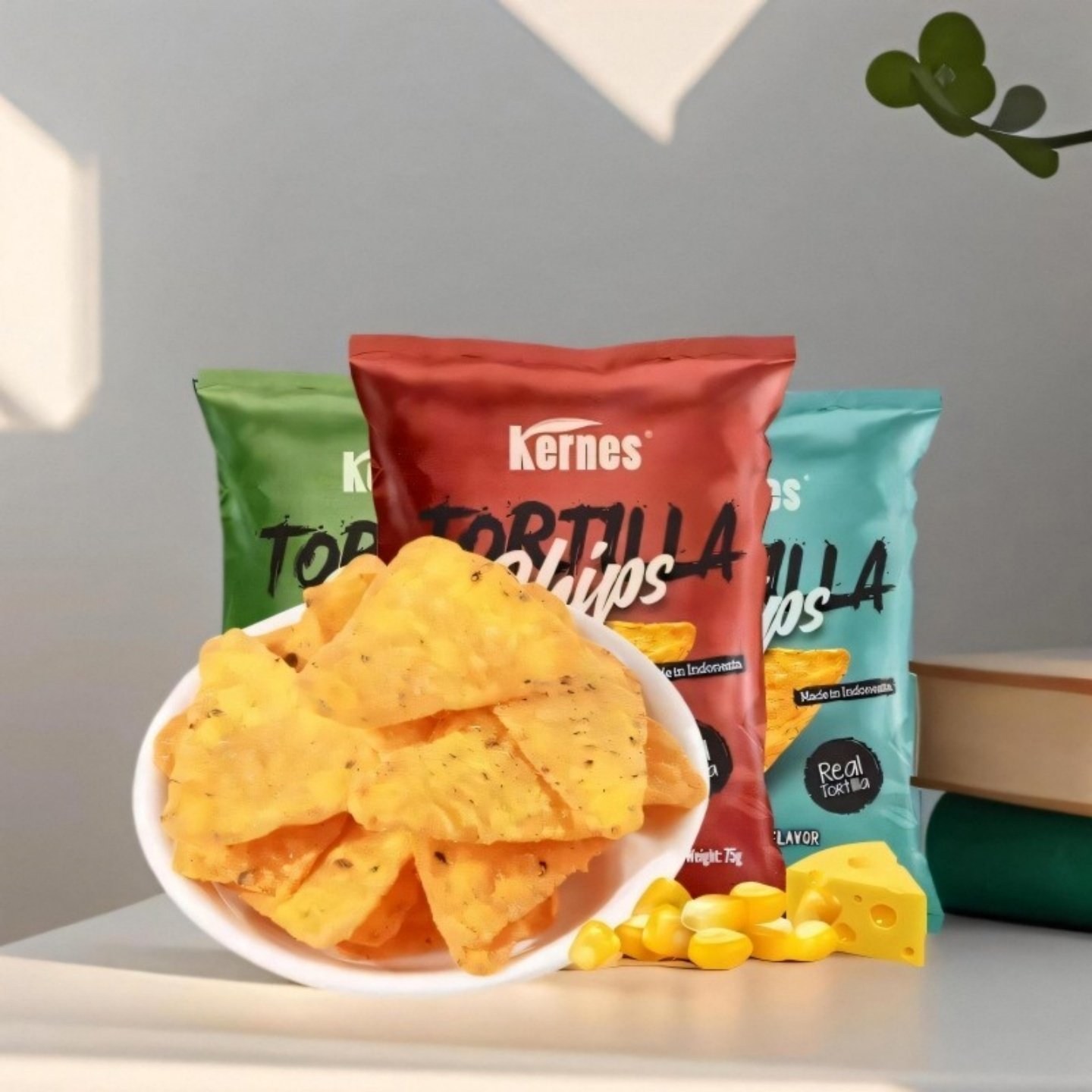 临期印尼进口克恩兹香脆玉米片75g原味芝士味烧烤牛肉味零食