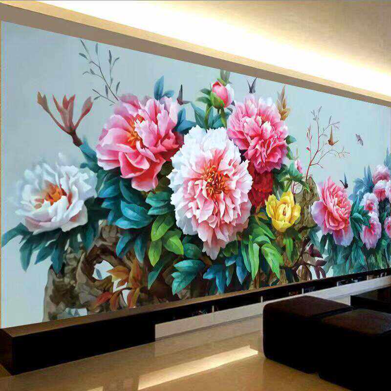 沁香芳华花开富贵牡丹花十字绣满