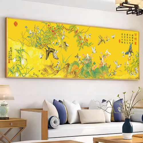 十字绣名画百蝶图大格满绣手工绣