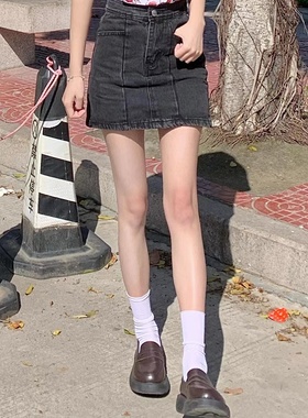 复古高腰牛仔半身裙2022年新款夏季休闲百搭显瘦A字包臀短裙子潮
