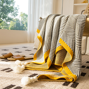 北欧风客厅沙发毯针织午睡毯办公室夏季 空调毛毯床尾巾车载盖毯子