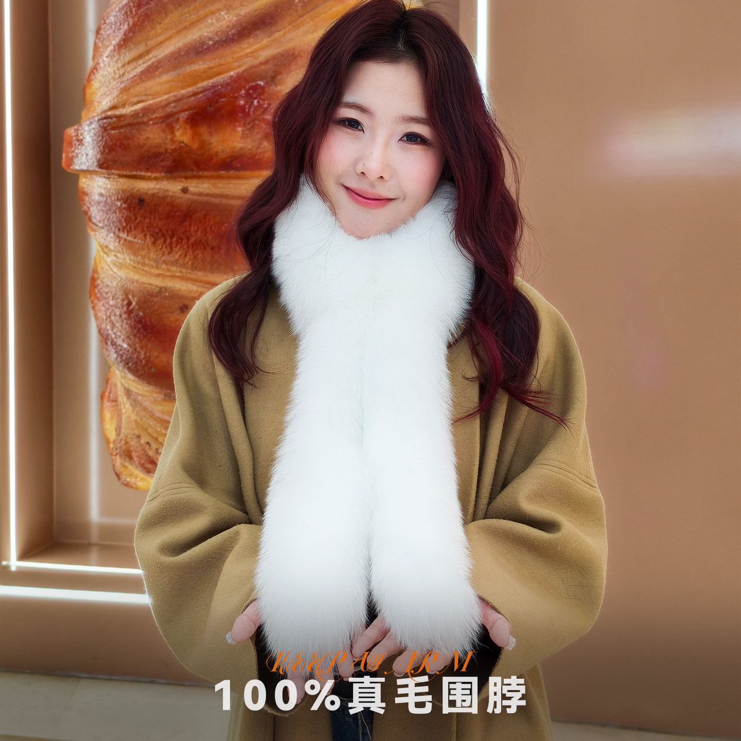 2025新款真狐狸毛围脖女冬季韩版双面毛皮草毛绒围巾真毛毛领子