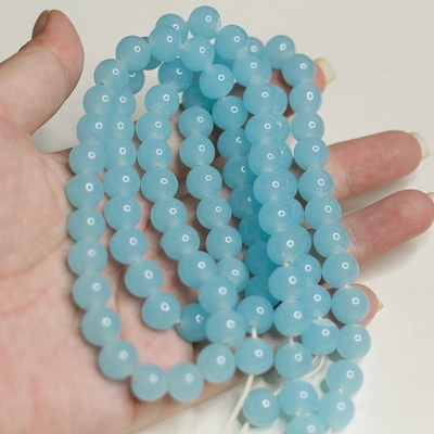 樱花牌婴儿蓝色西德中古董复古圆珠DIY散珠半成品串珠配件