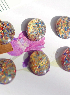 美国进口捷克产仿殴泊老琉璃宝石片18.13m中古董复古DIY配件