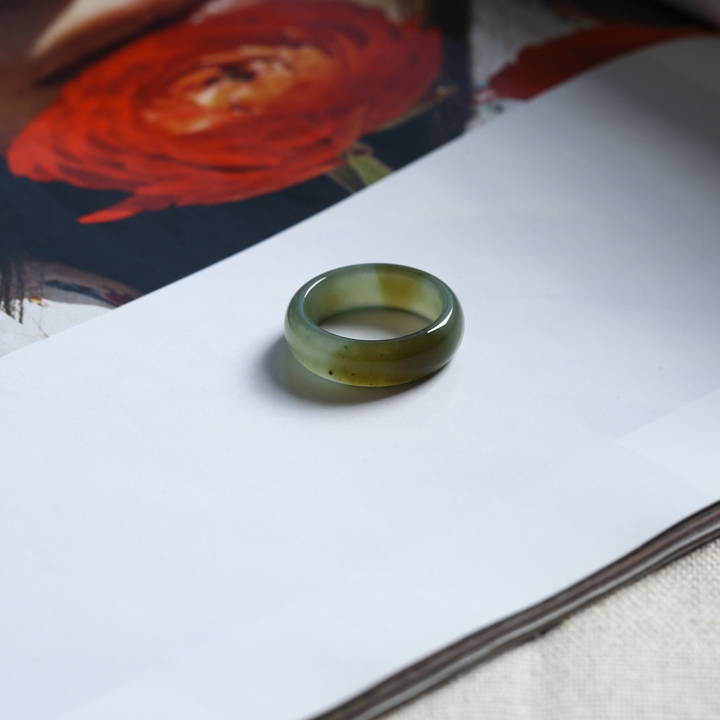 7号戒指 新疆和田玉糖料糖青玉小尺码圆弧素圈指环 尾戒 401