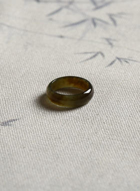 7号戒指 新疆和田玉糖料糖玉小尺码圆弧素圈指环 尾戒 9149