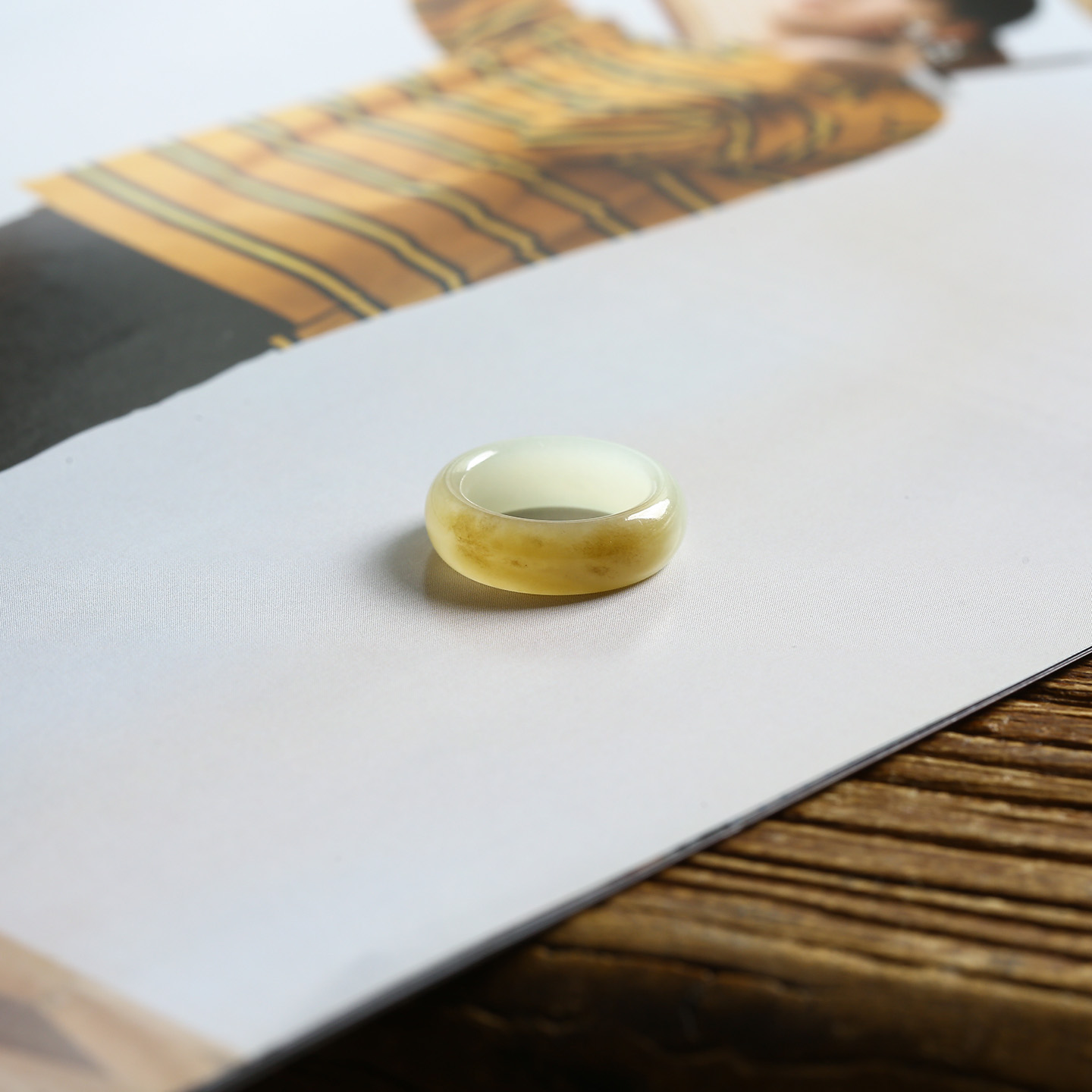 8号戒指 新疆和田玉糖料糖玉小尺码圆弧素圈指环 尾戒 1108