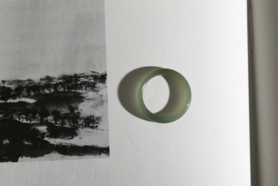 11号戒指 和田玉晴水细条素圈指环 6484