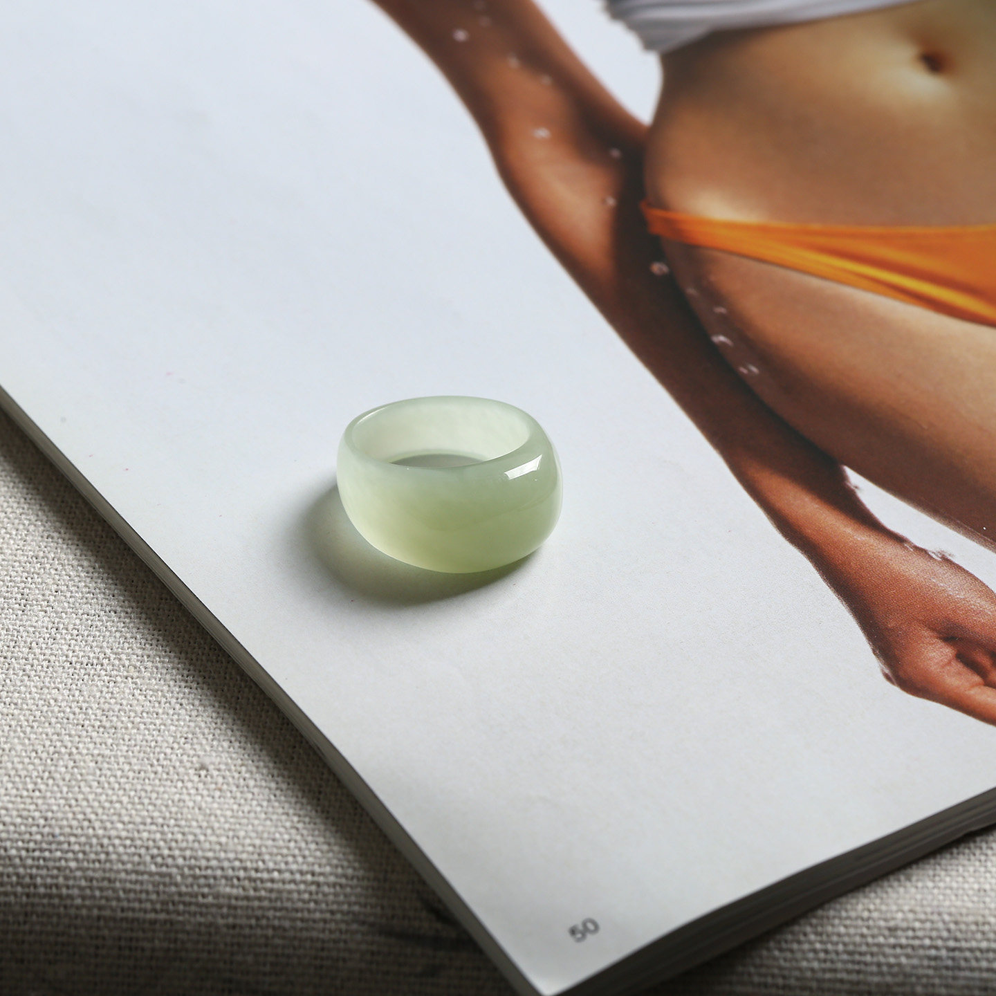 13号戒指 和田玉青黄馒头款指环 5718,珠宝/钻石/翡翠,手饰,淘宝优惠券,粉丝福利购,淘宝优惠卷