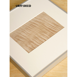 URFF 饰画银色框挂画小众气质客餐厅 DECO极简侘寂染色天然木纹装