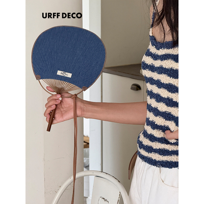 URFFDECO丹宁牛仔扇子